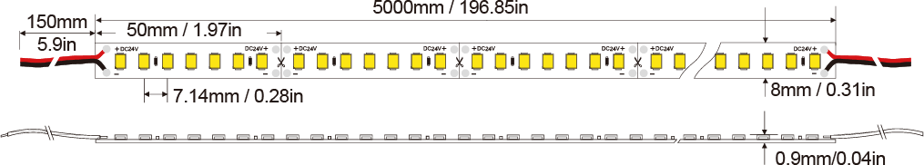 2835-140D-8MM-24V Technical Specifications