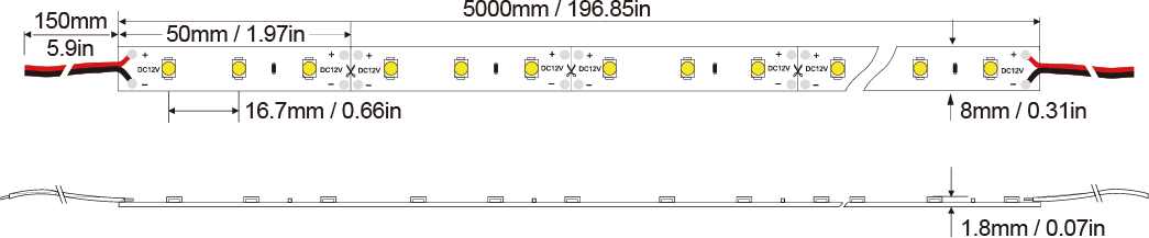 3528-60D-8MM-12V Technical Specifications