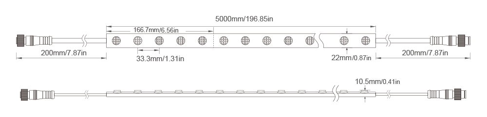 LED Wall Washer 5050RGBW-30D-22MM-24V PU IP68 Solid Waterproof Technical Specifications