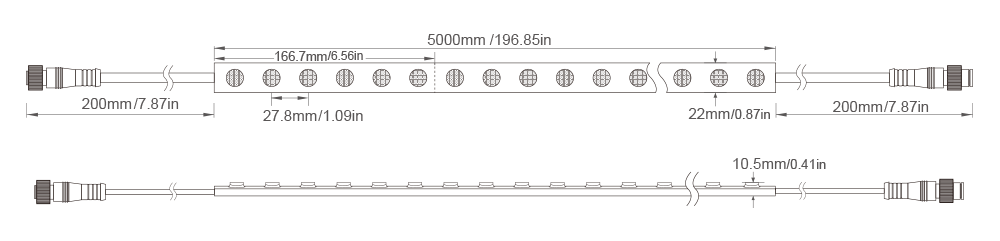 5050RGB-36D-22MM-24V Technical Specifications
