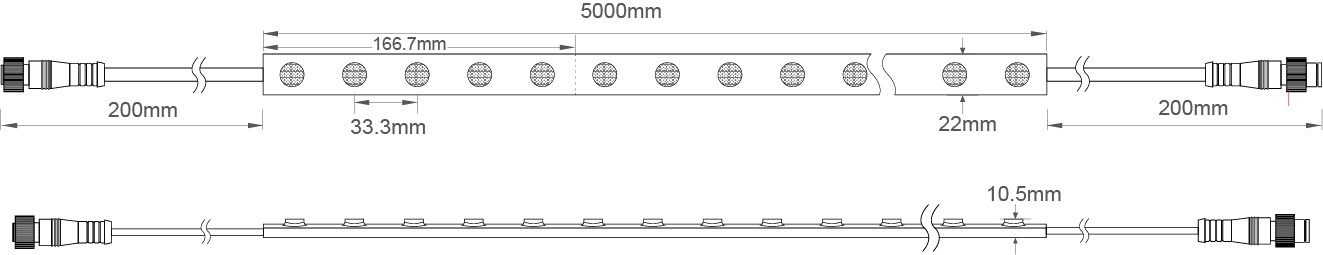5050RGBW-30D-22MM-24V-DMX Technical Specifications